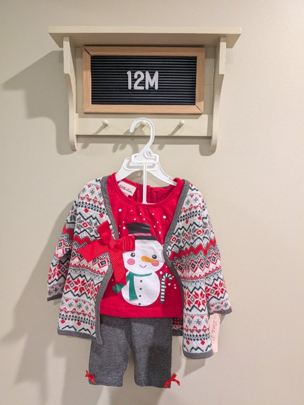 Little Lass 12M 3 Piece Snowman Christmas Outfit